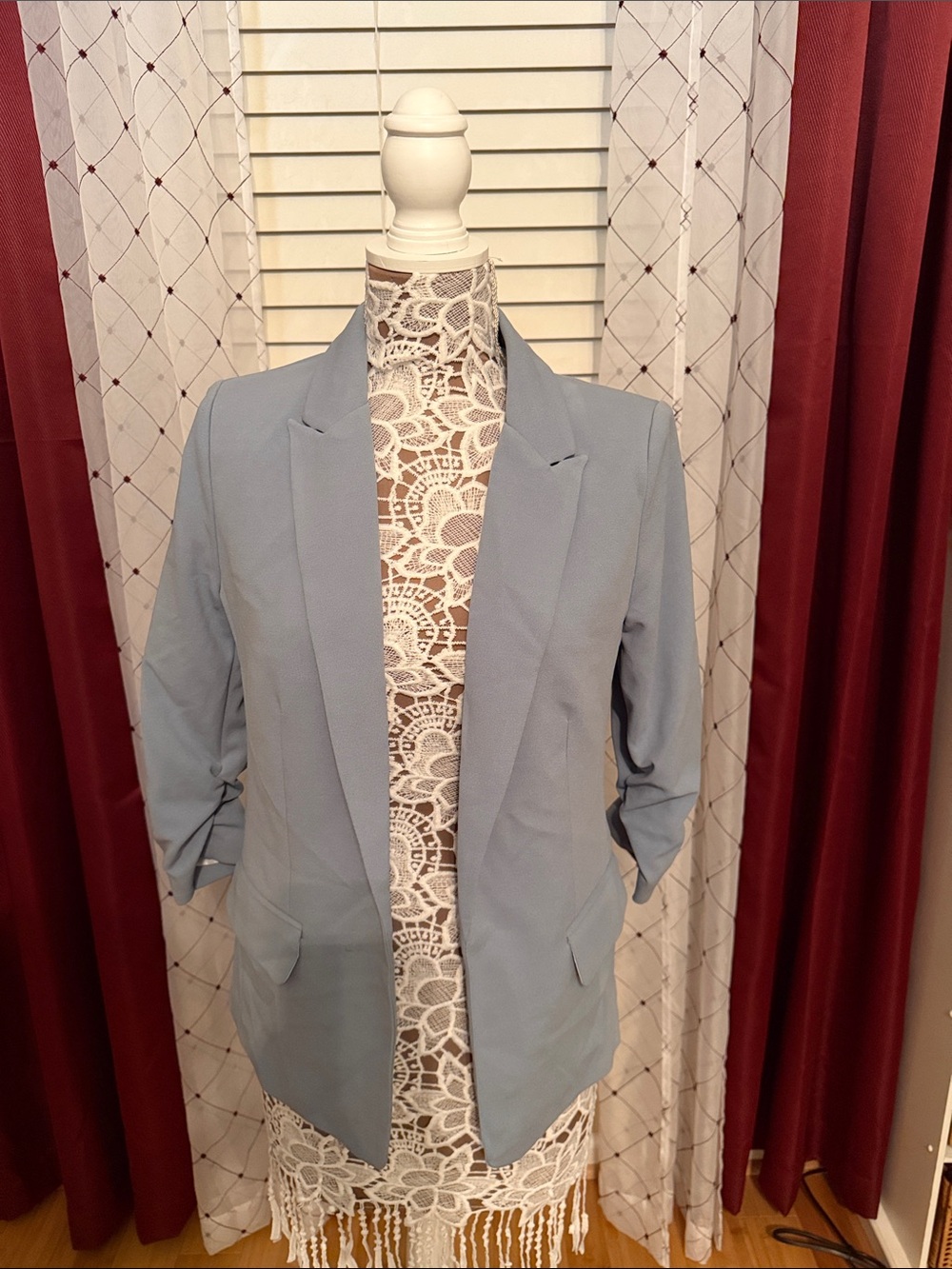 Rachel Zoe Light Blue Tailored Open Blazer